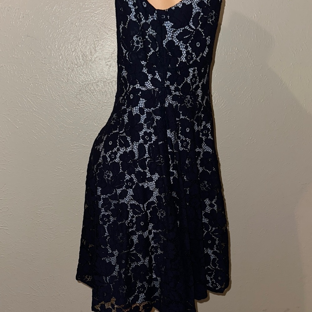 Elegant Navy Lace Dress - Picture 3 of 3